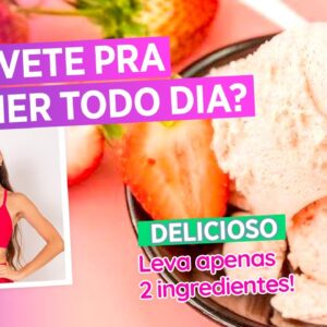 SORVETE CASEIRO FIT de Morango - Só 2 Ingredientes!